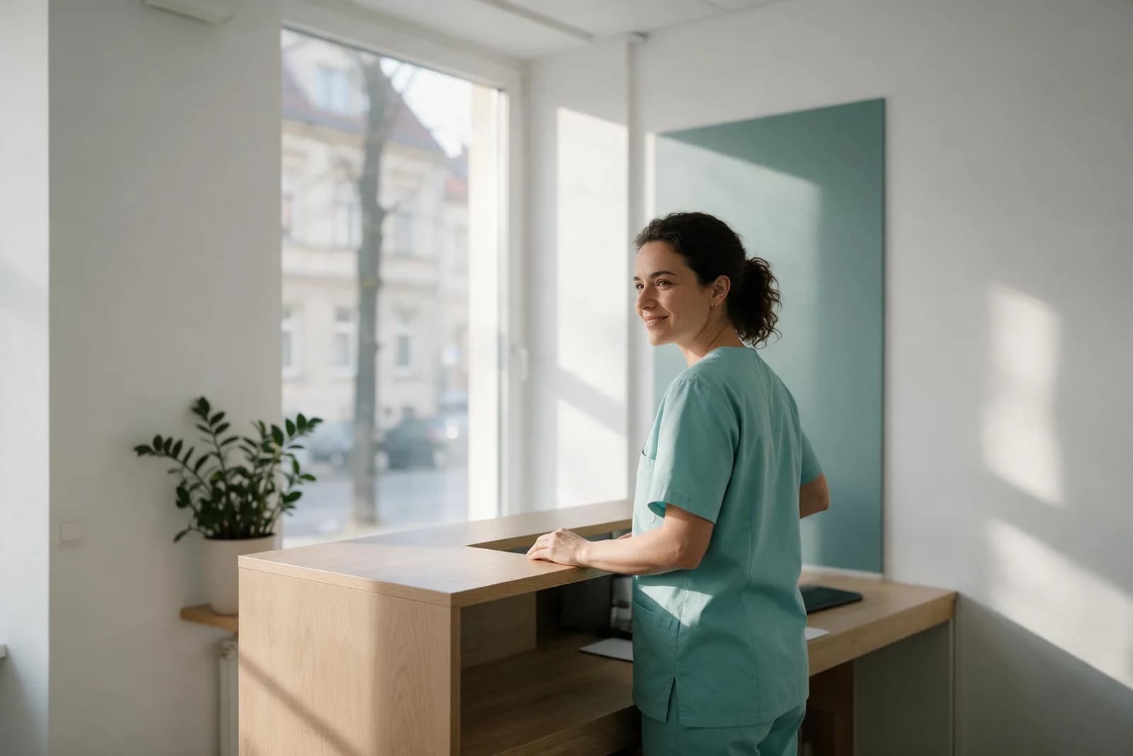 A receptionist in a private clinic